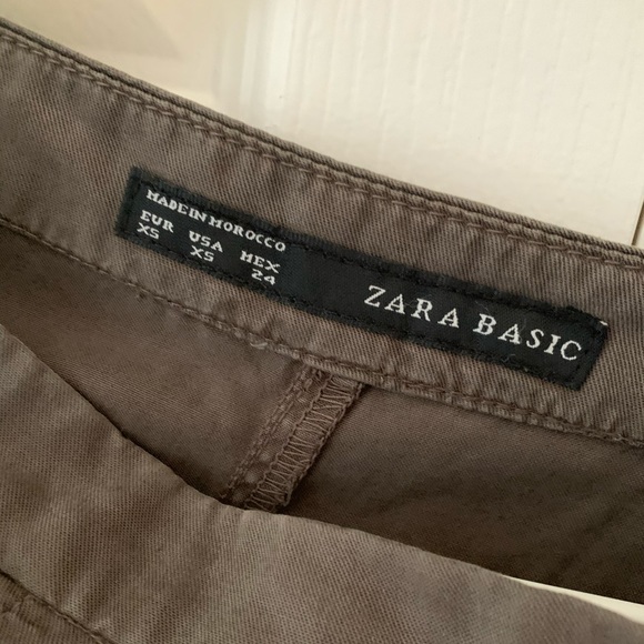 Zara basic olive cargo coloured pants - Picture 3 of 4